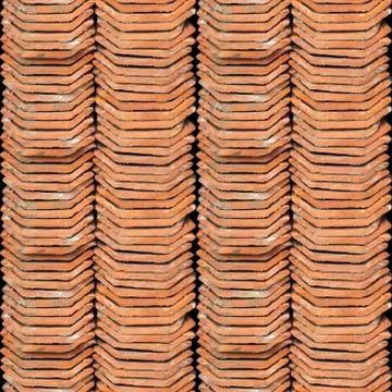 Seamless photo texture of stack of Dutch roof tile Stock Photos