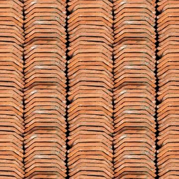 Seamless photo texture of stack of Dutch roof tile Stock Photos