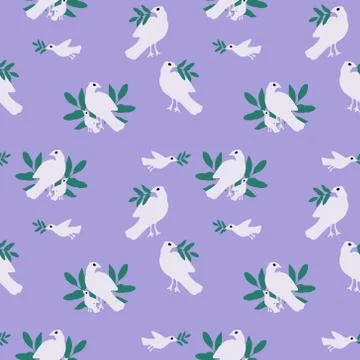 Seamless pigeons pattern Stock Illustration