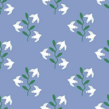 Seamless pigeons pattern Stock Illustration