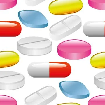 Seamless pills pattern Stock Illustration