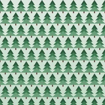 Seamless Pine Tree Pattern Vector Illustration for Winter Holiday Backgroun.. Stock Illustration