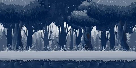 Seamless pine trees at night illustration Illustrazione stock