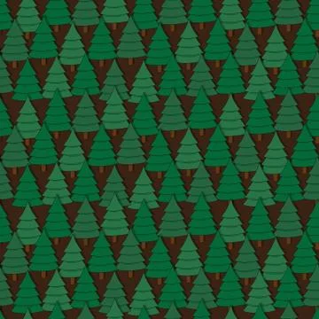 Seamless pine trees pattern Stock Illustration