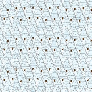 Seamless pine trees pattern Stock Illustration