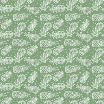 Seamless pineapple pattern. Doodle vector with ananas. Vintage pineapple pattern Illustrazione stock