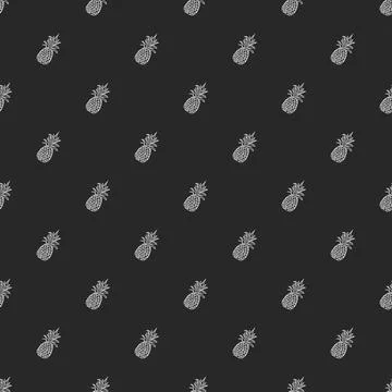Seamless pineapple pattern. Doodle vector with ananas. Vintage pineapple pattern Illustrazione stock