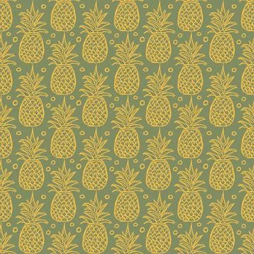 Seamless pineapple pattern. Doodle vector with ananas. Vintage pineapple pattern Illustrazione stock