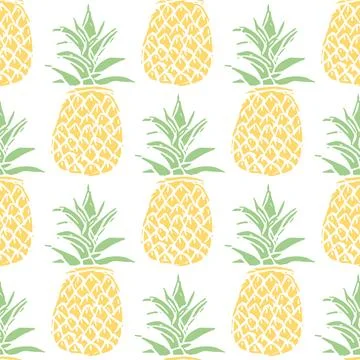 Seamless pineapple pattern. Doodle vector with ananas. Vintage pineapple pattern Illustrazione stock