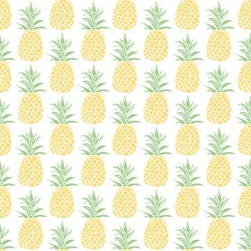 Seamless pineapple pattern. Doodle vector with ananas. Vintage pineapple pattern Illustrazione stock