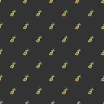 Seamless pineapple pattern. Doodle vector with ananas. Vintage pineapple pattern Illustrazione stock