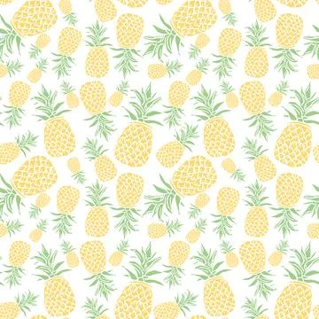 Seamless pineapple pattern. Doodle vector with ananas. Vintage pineapple pattern Stock-Illustration