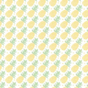 Seamless pineapple pattern. Doodle vector with ananas. Vintage pineapple pattern Illustrazione stock