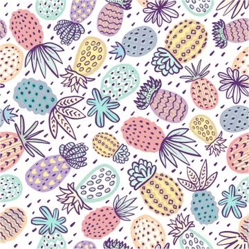Seamless pineapple pattern Stock Illustration