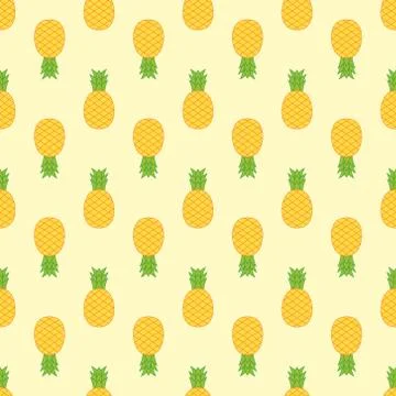 Seamless pineapple pattern. summer background Stock Illustration