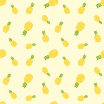 Seamless pineapple pattern. summer background Stock Illustration
