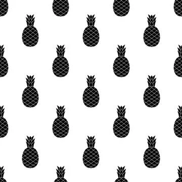 Seamless pineapple pattern. summer background Stock Illustration