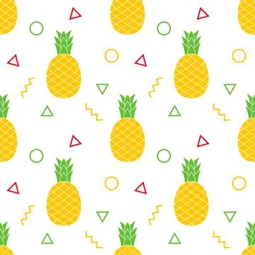 Seamless pineapple pattern. summer background Stock Illustration