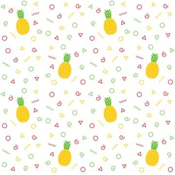 Seamless pineapple pattern. summer background Stock Illustration