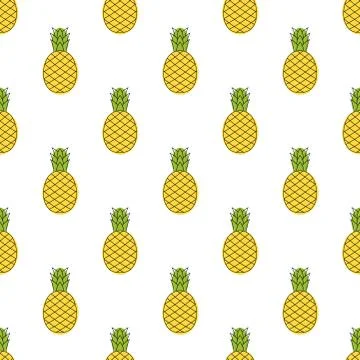 Seamless pineapple pattern. summer background Stock Illustration