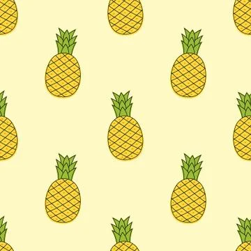 Seamless pineapple pattern. summer background Stock Illustration