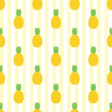 Seamless pineapple pattern. summer background Stock Illustration