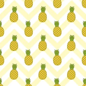 Seamless pineapple pattern. summer background Stock Illustration