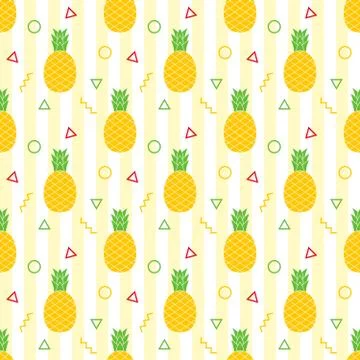 Seamless pineapple pattern. summer background Illustrazione stock