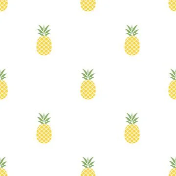 Seamless pineapple pattern. Summer sweet pineapples background. Stock Illustration