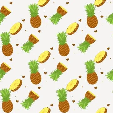 Seamless pineapple pattern for textile fabric or wallpaper backgrounds Stock Illustration