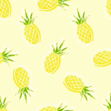 Seamless pineapple pattern for textile fabric or wallpaper backgrounds Illustrazione stock