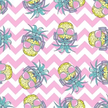 Seamless pineapple pattern vector illustration Stock Illustration
