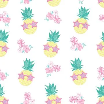 Seamless pineapple pattern vector illustration Stock Illustration