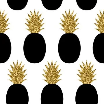 Seamless Pineapples Pattern Stock Illustration