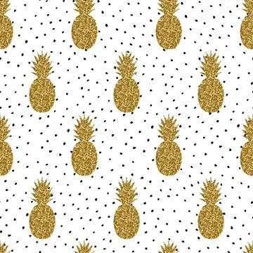 Seamless Pineapples Pattern Illustrazione stock