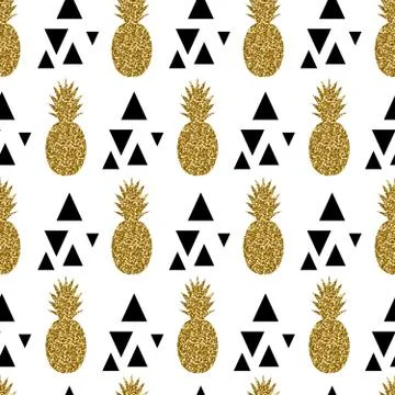 Seamless Pineapples Pattern Stock Illustration