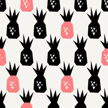 Seamless Pineapples Pattern Stock-Illustration