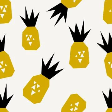 Seamless Pineapples Pattern Stock Illustration