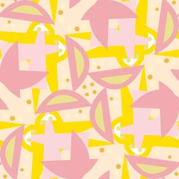Seamless pink and yellow pattern Stock Illustration