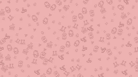 Seamless pink background with hand drawn outline illustrations of houses pe.. Stock-Footage 342477141