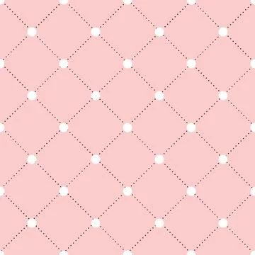 Seamless Pink Background With Polka Dot On Grid For Love Romantic Valentine Stock Illustration