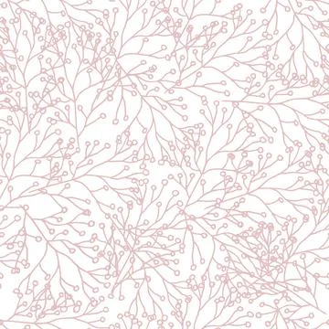 Seamless pink botanical pattern. Digitally hand painting floral background Stock Illustration