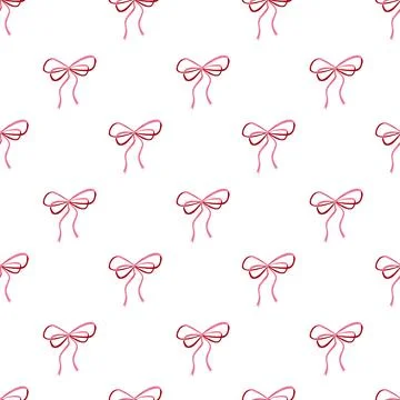 Seamless Pink Bow Pattern Elegant Decorative Background for Gift Wrap, Textile Illustrazione stock