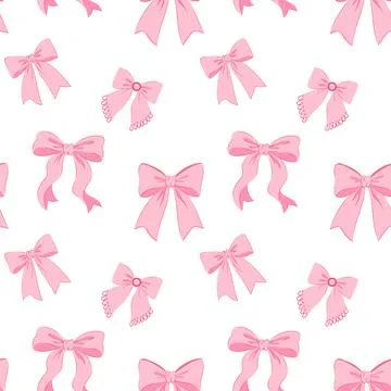 Seamless Pink Bow Pattern Stock Illustration