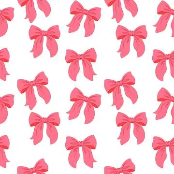 Seamless Pink Bow Pattern Stock Illustration