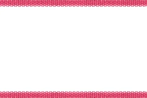 Seamless Pink Floral Pattern Border with Scalloped Edge Stock Illustration