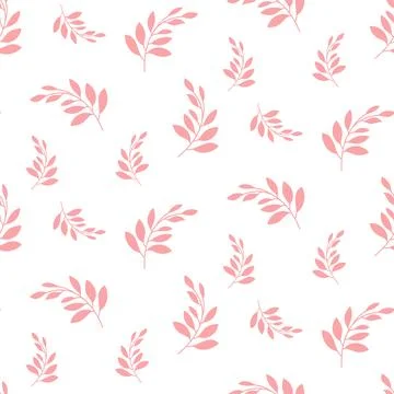 Seamless pink flower pattern on white background Illustrazione stock