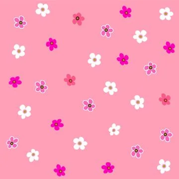 Seamless pink flower plaid pattern Stock Illustration