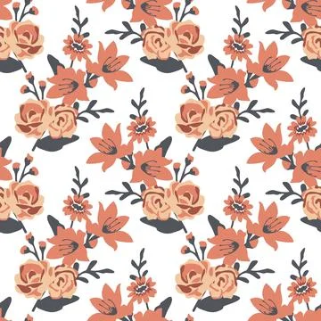 Seamless pink flowers Illustrazione stock