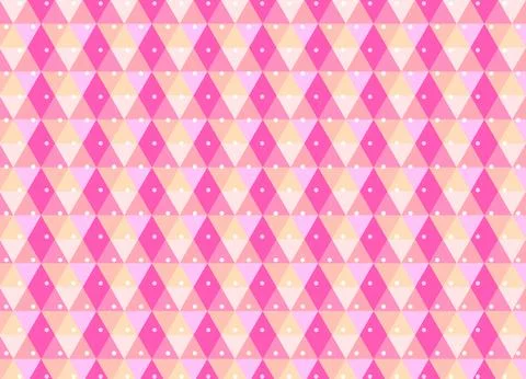 Seamless Pink Geometric Triangle Pattern With Polka Dot Accents Retro Paste.. Illustrazione stock
